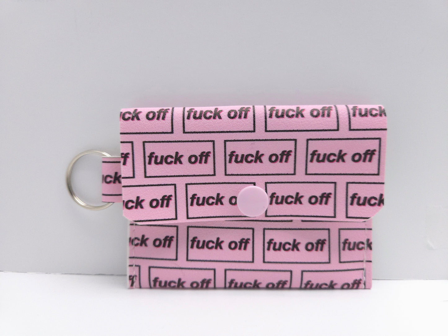 Pink Eff Off Single Pocket Card Wallet Ready To Ship