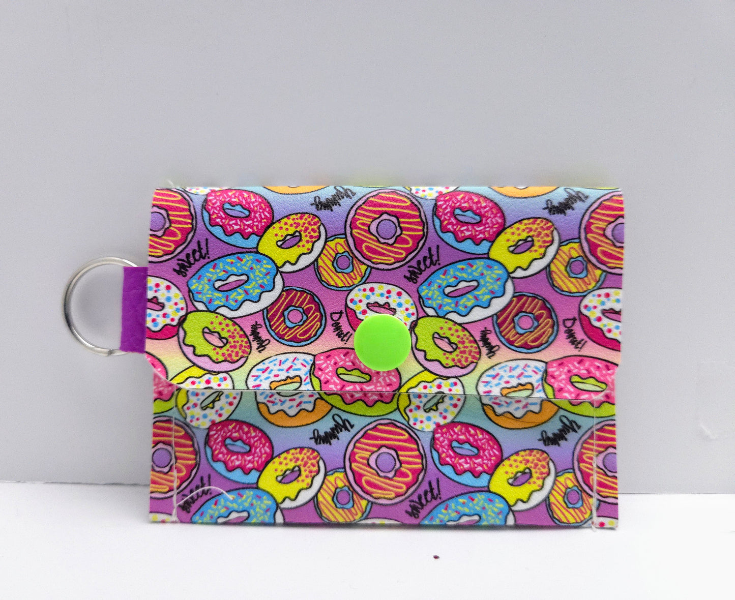 Neon Donuts Single Pocket Card Wallet Ready To Ship