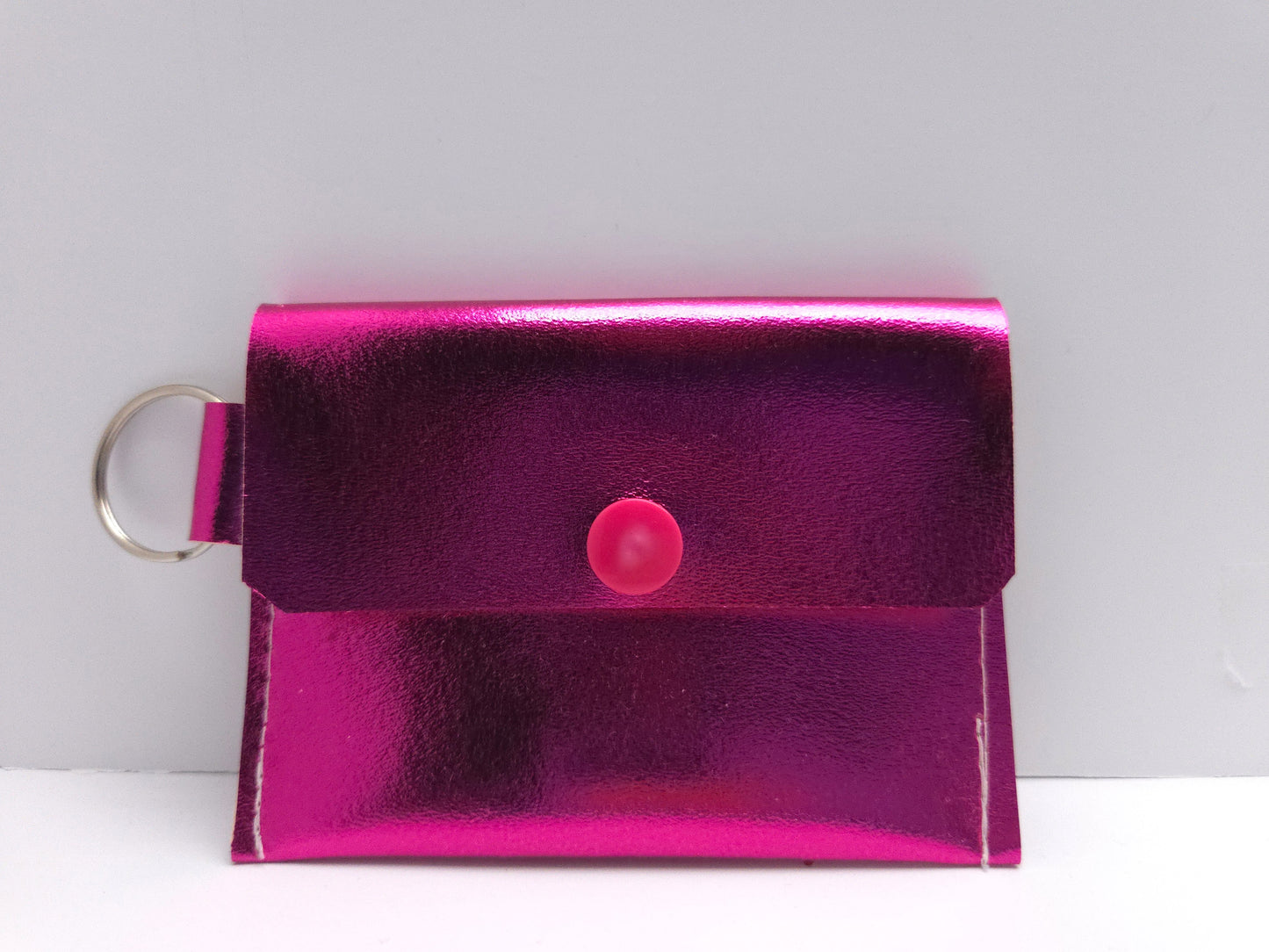 Magenta Holographic Single Pocket Card Wallet Ready To Ship