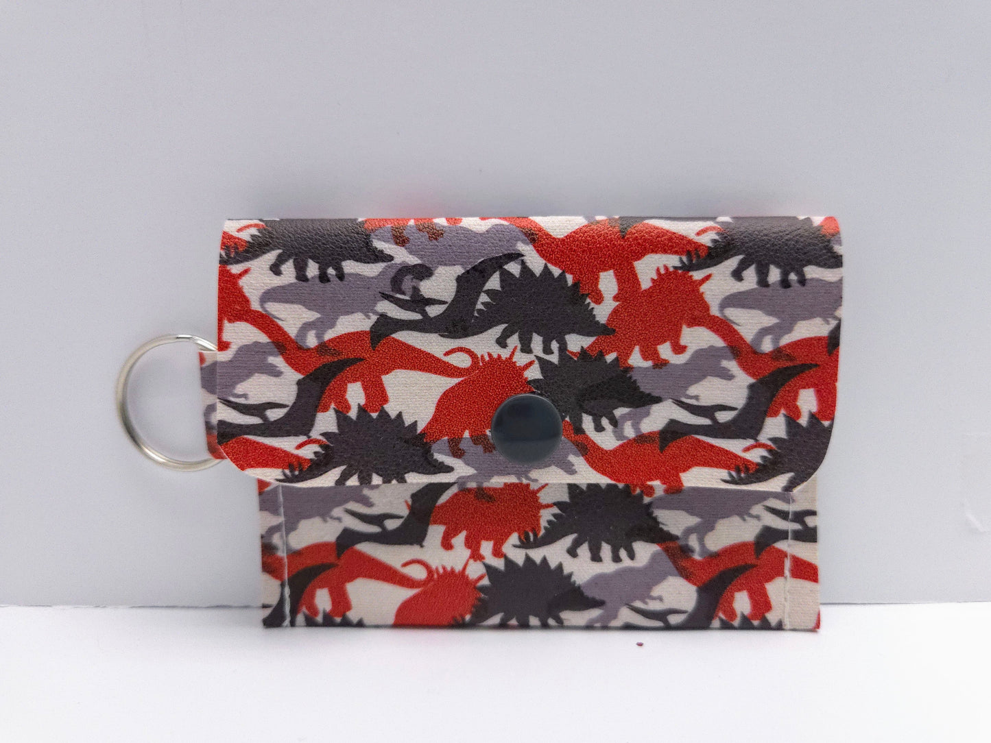 Red and Black Dinos Single Pocket Card Wallet Ready To Ship