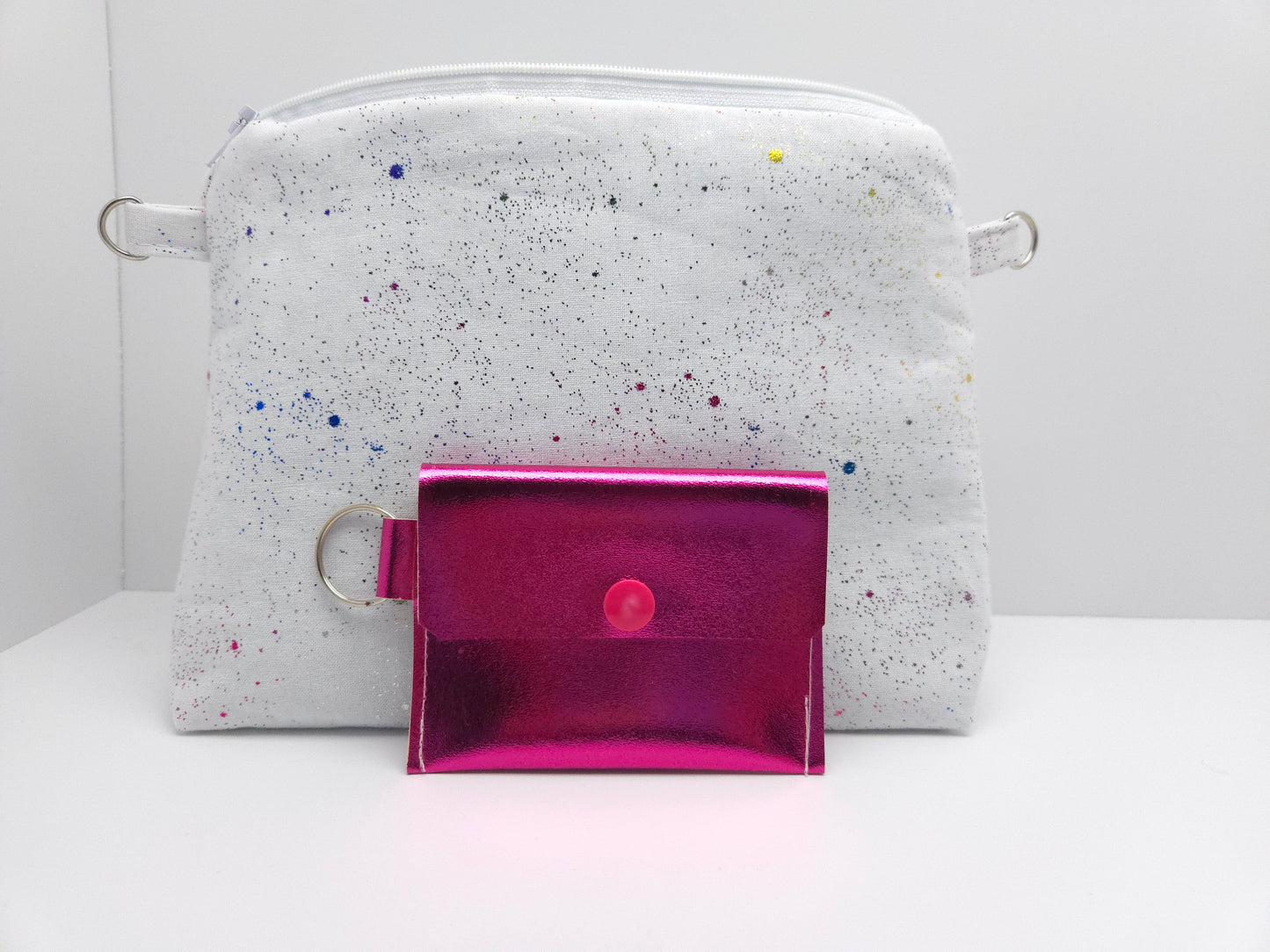 Metallic Splatter Small Zippered Bag Ready To Ship