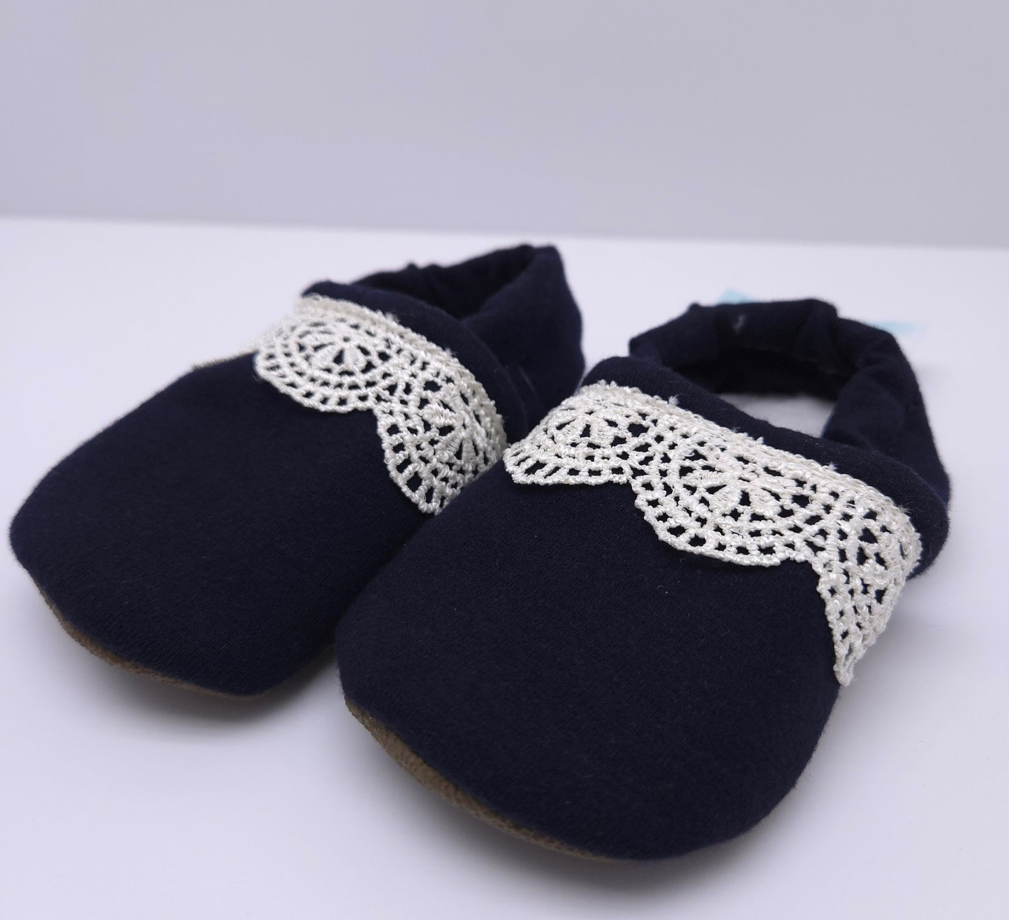 2-6 Flannel Navy Solid w. Lace Everyday Shoes - Ready To Ship