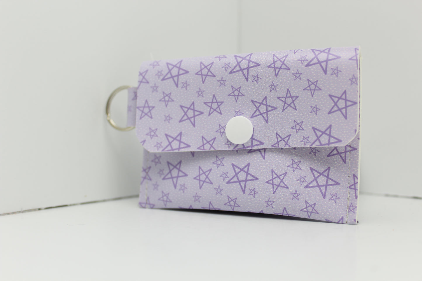 Lavender Stars Single Pocket Card Wallet Ready To Ship