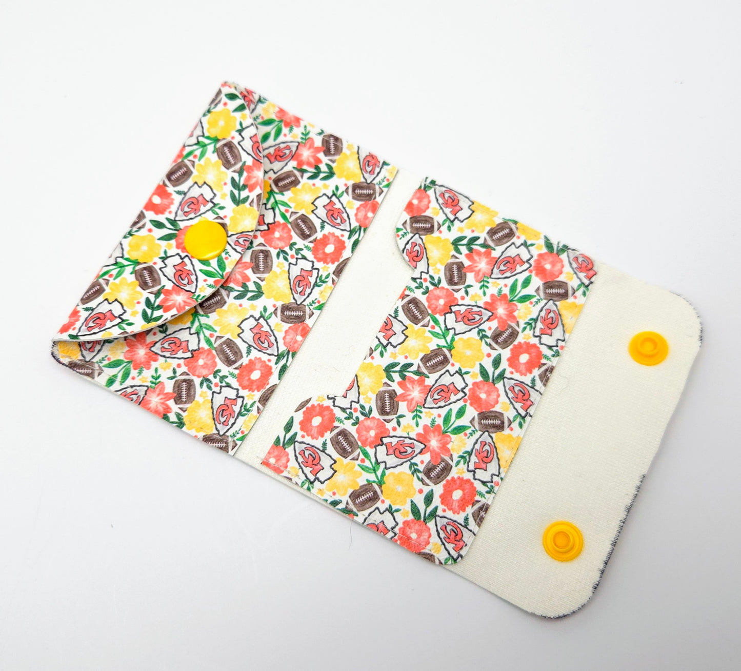 Red & Gold Floral Football Pocket Card Combo Wallet Ready To Ship
