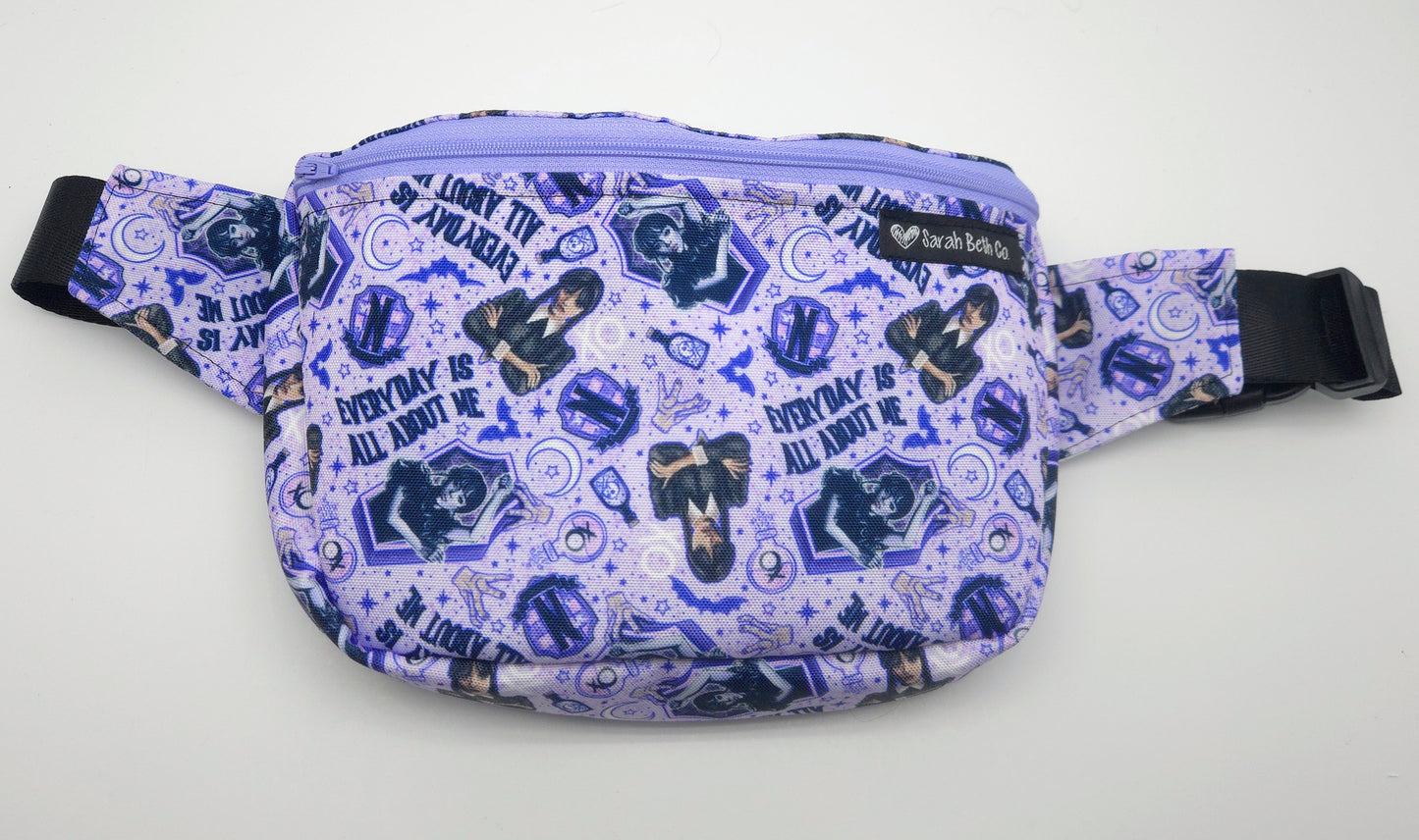 Wednesday Large Bum Bag / Adult S-XXL Strap / w. Cash Pocket - Ready To Ship