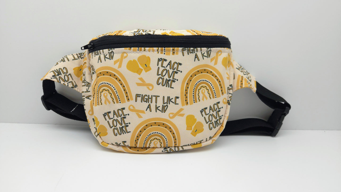 Fight Like a Kid Childhood Cancer Awarness Custom Bum Bag