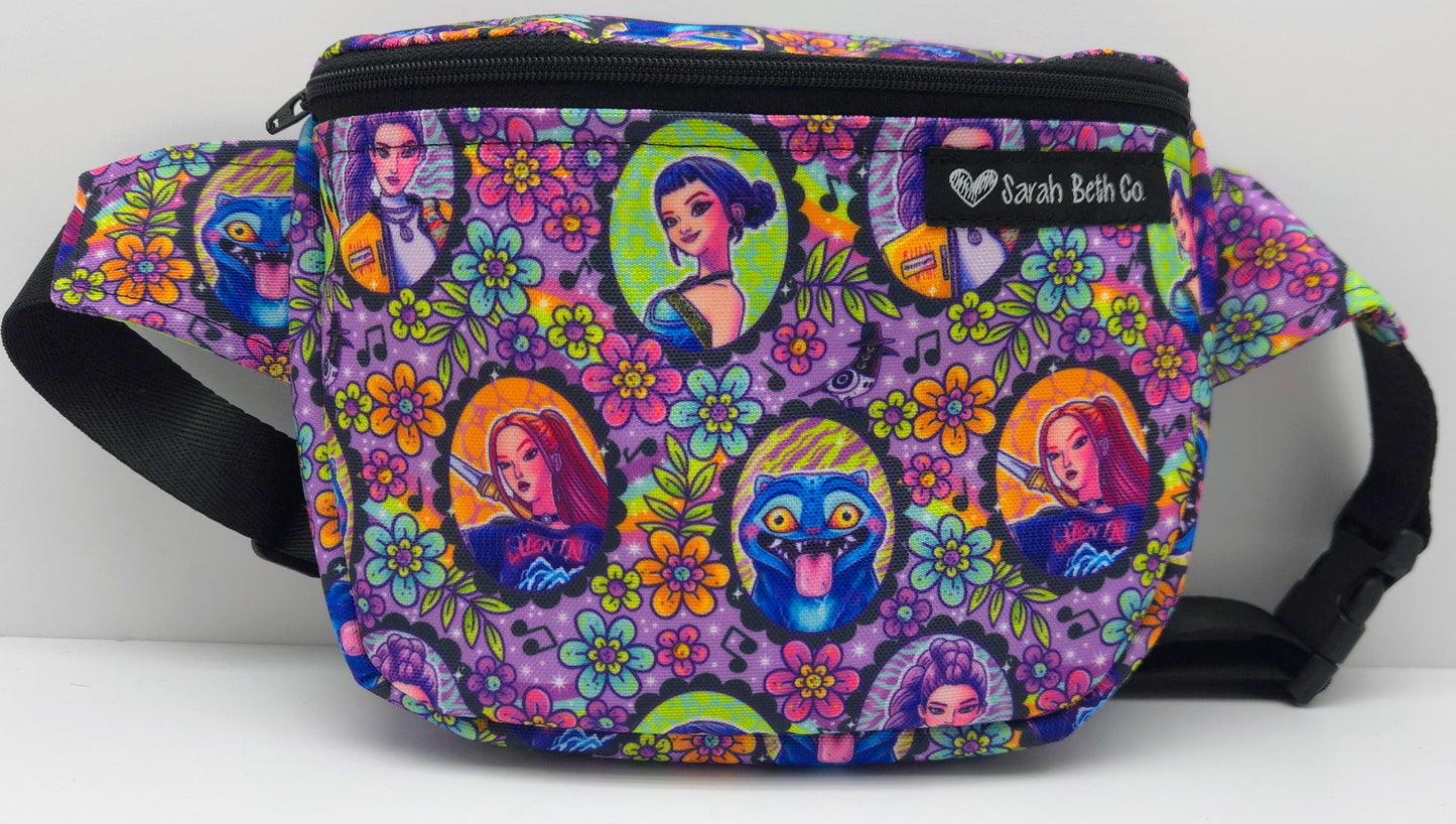 K Pop Portraits Medium Bum Bag / Youth Strap / Cash Pocket - Ready To Ship