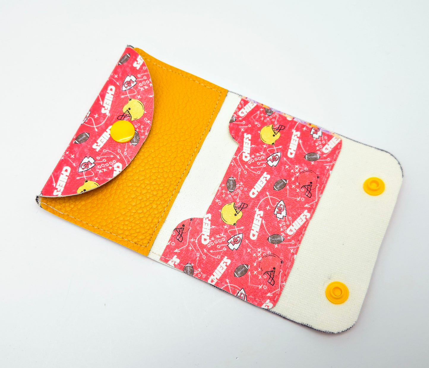 Red & Gold Football Field Pocket Card Combo Wallet Ready To Ship