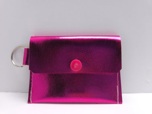 Magenta Holographic Single Pocket Card Wallet Ready To Ship