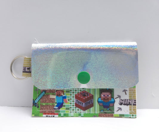 Silver Block World Single Pocket Card Wallet Ready To Ship