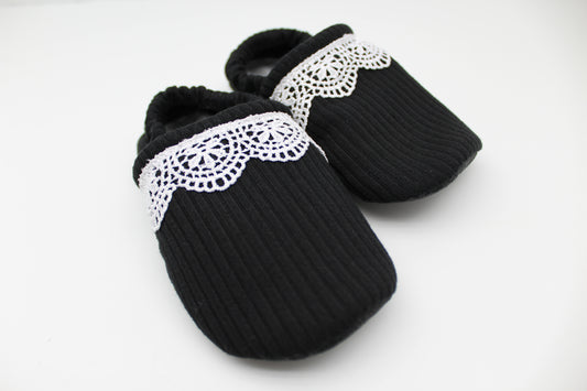 Black Rib Knit Shoes Everyday Shoes Preorder - 3/4 week TAT - Lace Optional