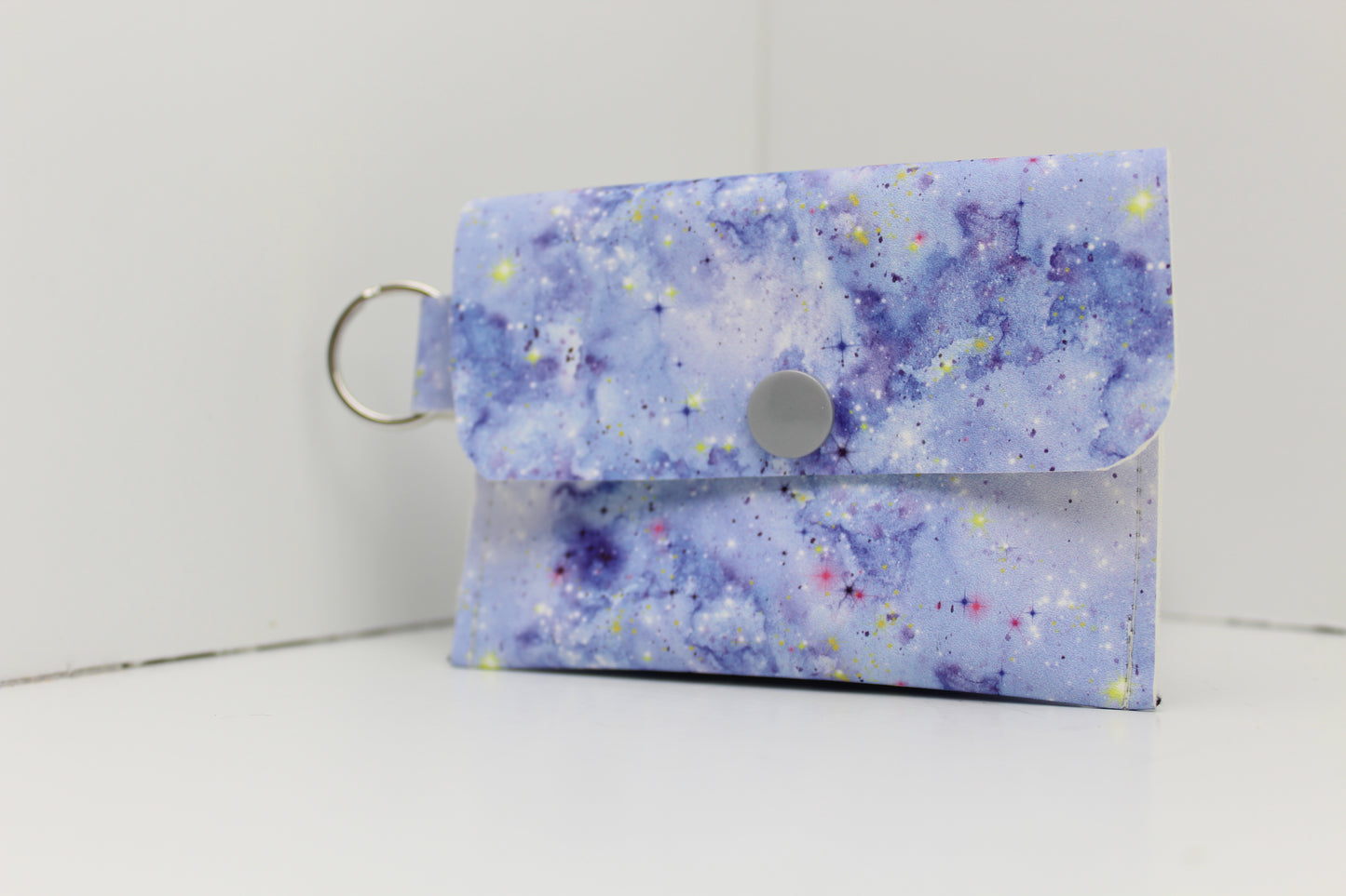 Lavender Galaxy Single Pocket Card Wallet Ready To Ship