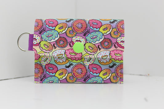 Neon Donuts Single Pocket Card Wallet Ready To Ship
