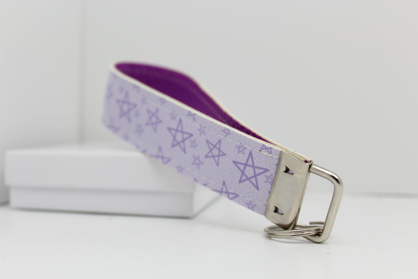 Lavender Stars Two Layer Key Fob  Ready To Ship