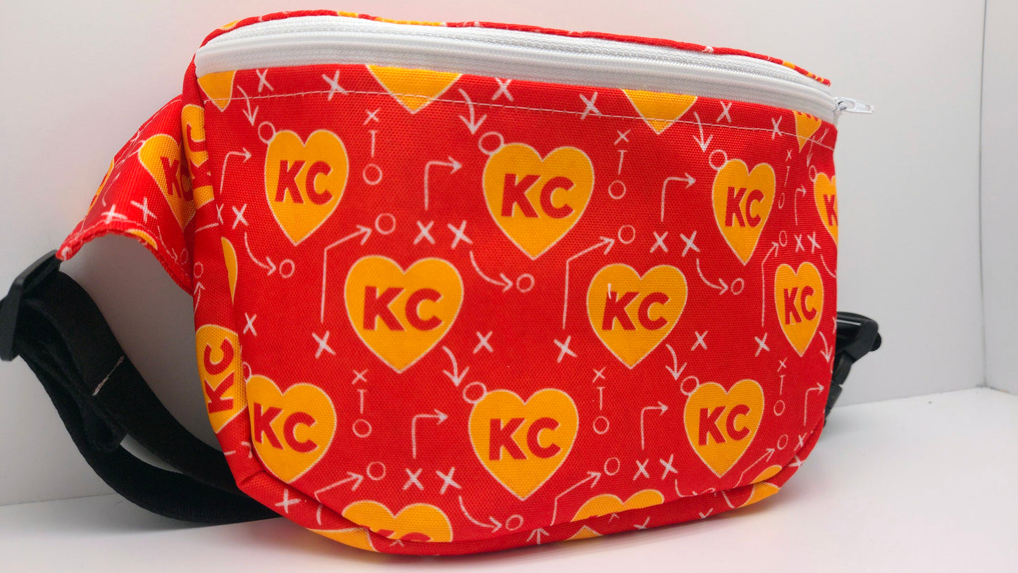 KC Hearts Large Bum Bag / Adult S - XXL Strap - Ready To Ship
