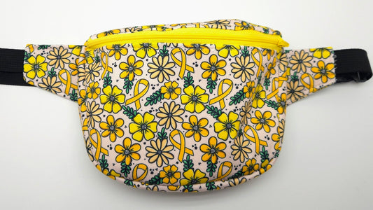 Childhood Cancer Awarness Floral Custom Bum Bag