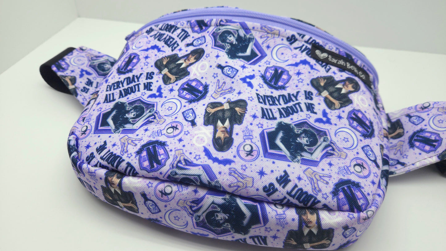 Wednesday Large Bum Bag / Adult S-XXL Strap / w. Cash Pocket - Ready To Ship