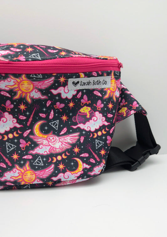 Pink Potter Large Bum Bag / Adult S - XXL Strap - Ready To Ship