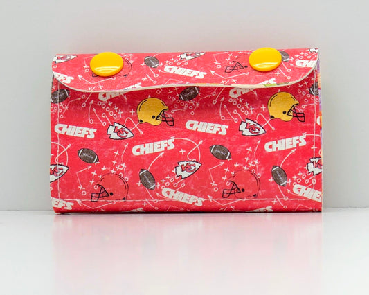 Red & Gold Football Field Pocket Card Combo Wallet Ready To Ship