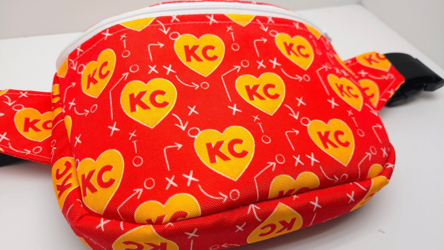 KC Hearts Large Bum Bag / Adult S - XXL Strap - Ready To Ship