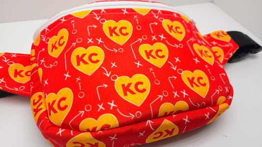 KC Hearts Large Bum Bag / Adult S - XXL Strap - Ready To Ship