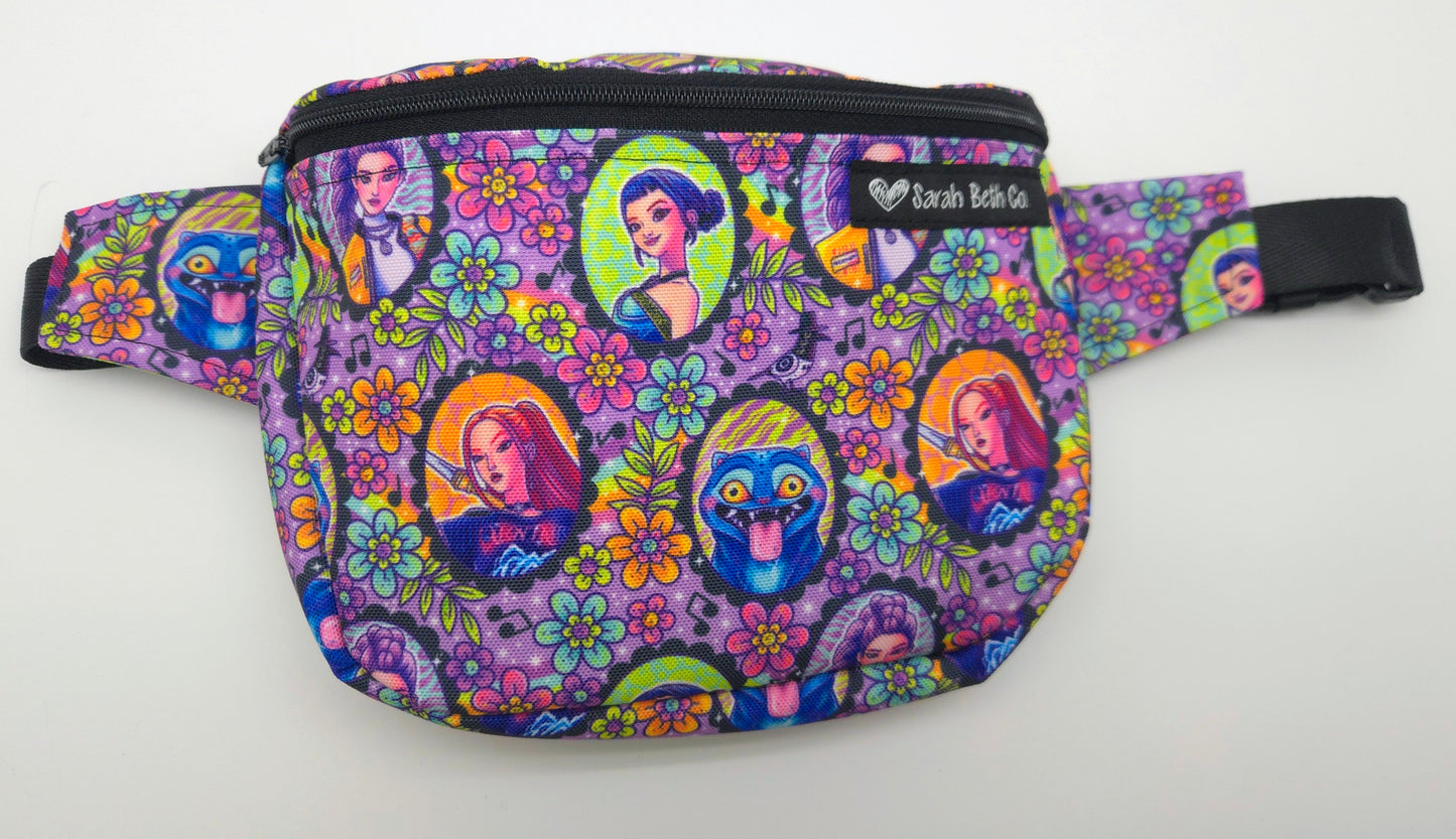 K Pop Portraits Medium Bum Bag / Youth Strap / Cash Pocket - Ready To Ship