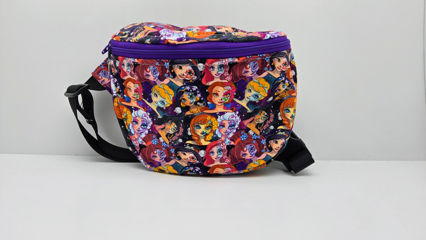 Princess Sugar Skull Medium Bum Bag / Adult S - XXL Strap