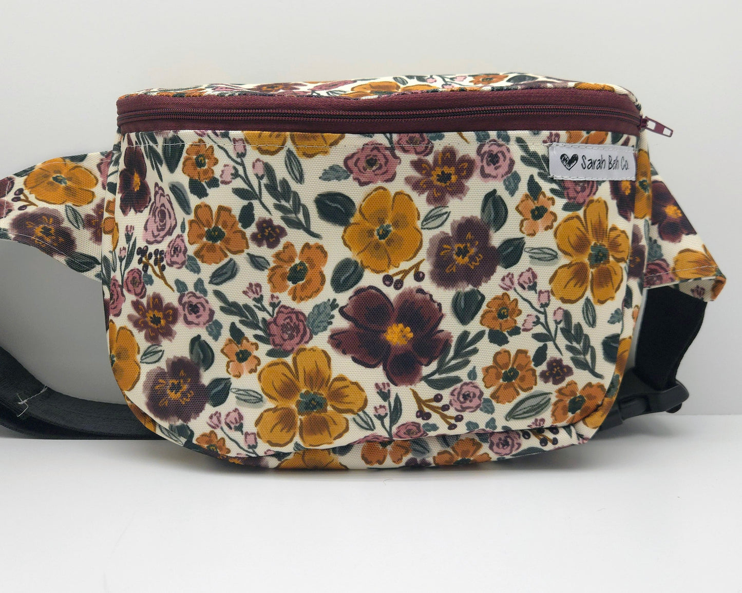 Ophelia Floral Large Bum Bag / Adult S - XXL Strap - Ready To Ship
