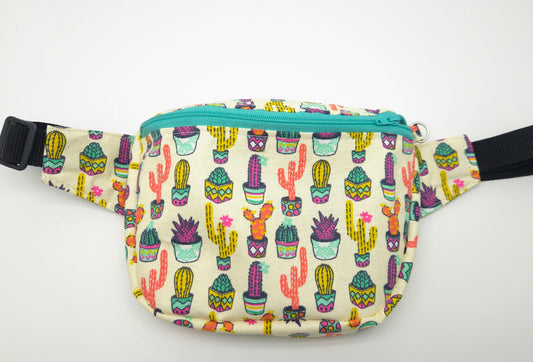 Colorful Cacti Medium Bum Bag / Adult Strap