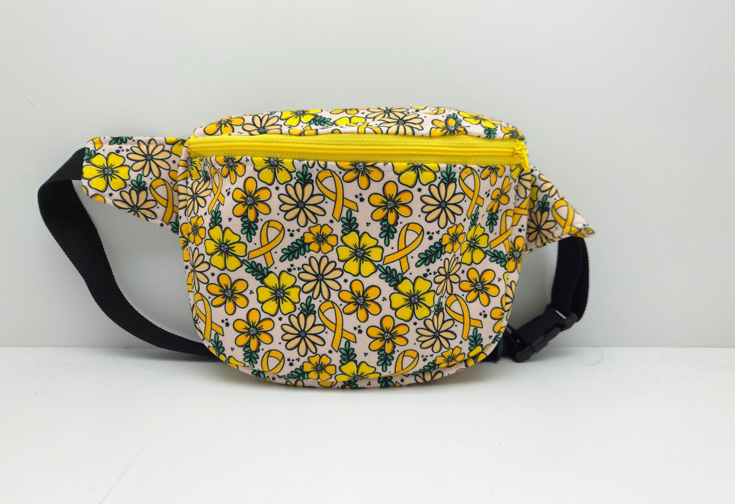 Childhood Cancer Awarness Floral Custom Bum Bag