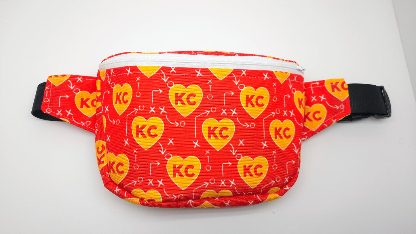 KC Hearts Large Bum Bag / Adult S - XXL Strap - Ready To Ship